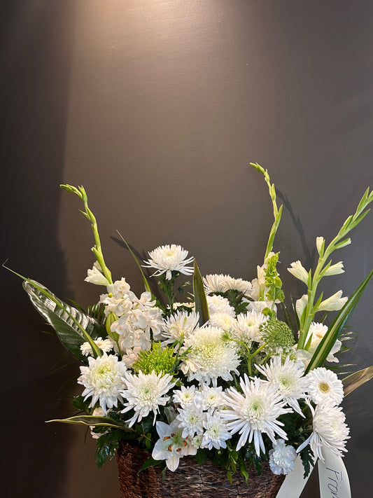 Funeral Flower Basket Large - Sympathy Condolence Arrangements Vancouver
