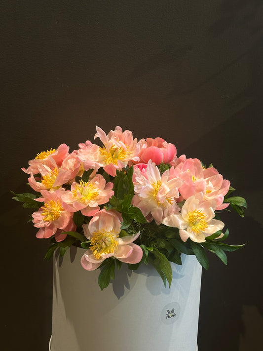 Coral Peony Bucket Luxury