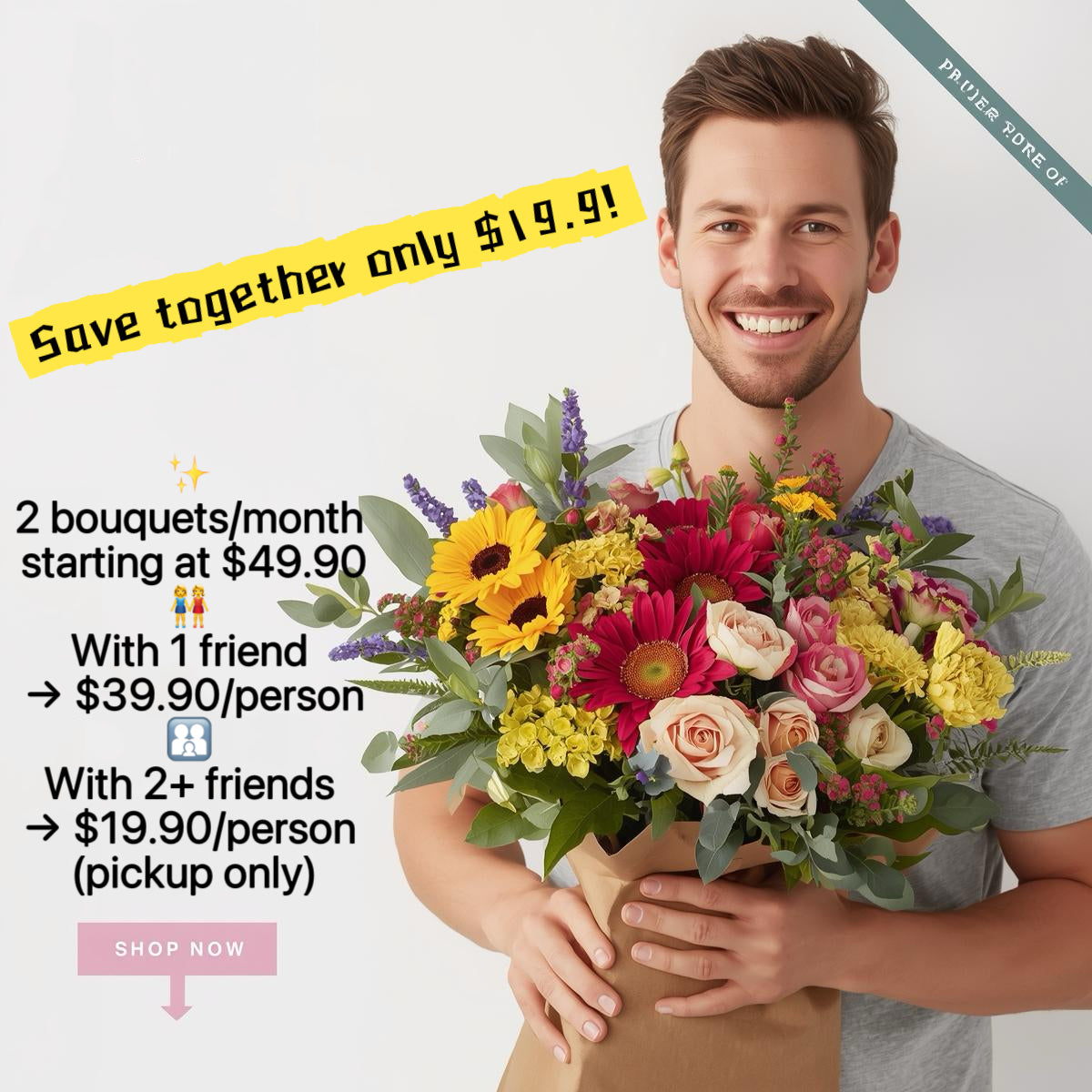 Floral Subscription with Your Besties – Save Up to $29.90!