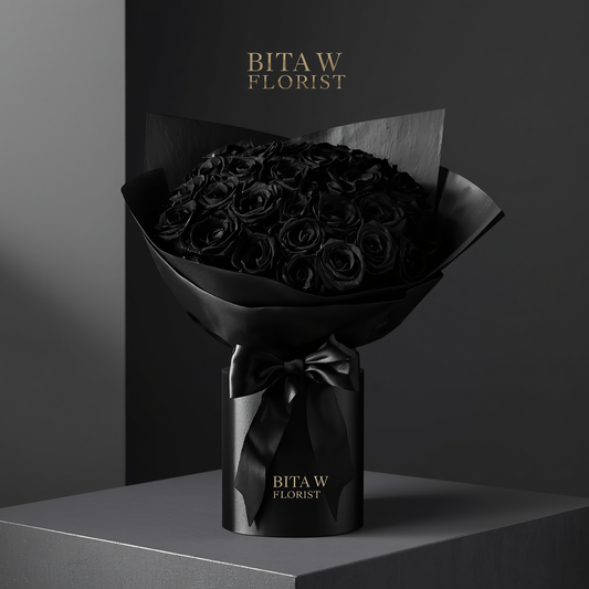 25 Black Rose Bouquet | Luxury 520 Chinese Valentine’s Day Roses | Only 1 Available | Bita W Florist